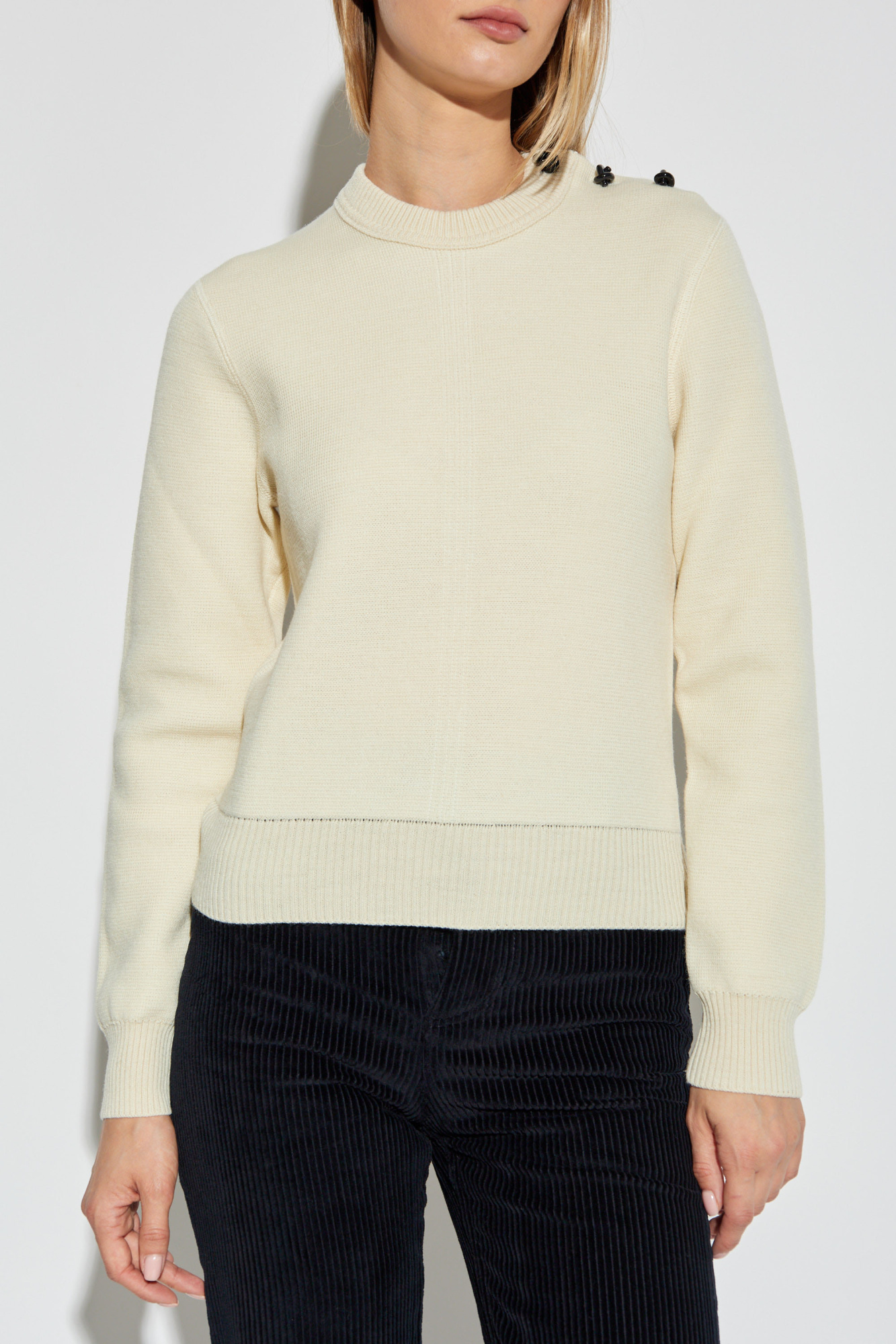 【送料&関税込】Bottega Veneta Cream Wool Blend Sweater Wool-blend sweater in beige - Bottega Veneta | Mytheresa